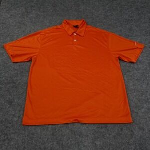 Nike Golf Polo Shirt Mens Large Dri Fit Orange Short Sleeve